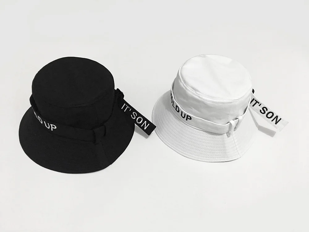 Дизайн письмо вышивка длинный ремень ведро кепки для женщин пара шляпа для путешествий