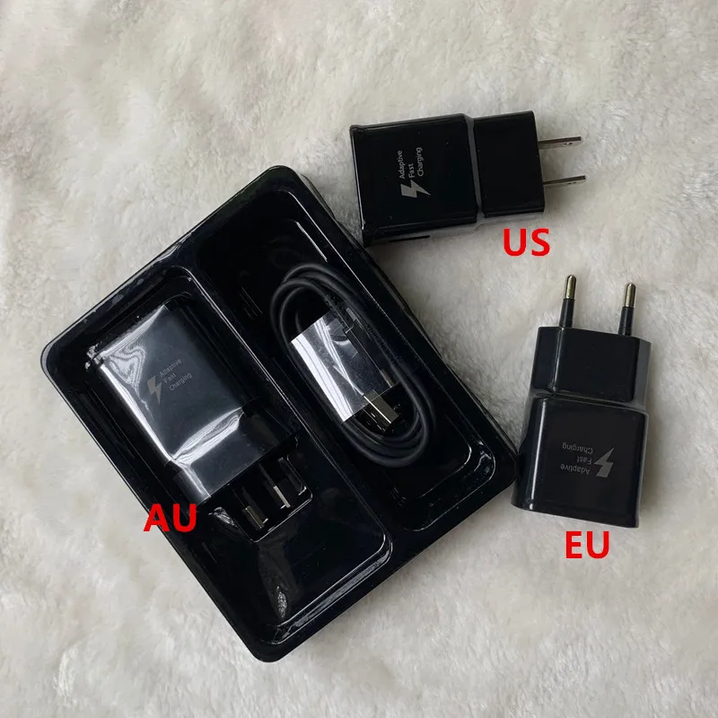 

50 sets/lot 5V 2A s8 US/EU/ AU Plug Fast Charging Travel adapter Wall Fast Charger + 1.2M Type C Usb Data Cable Retail packaging