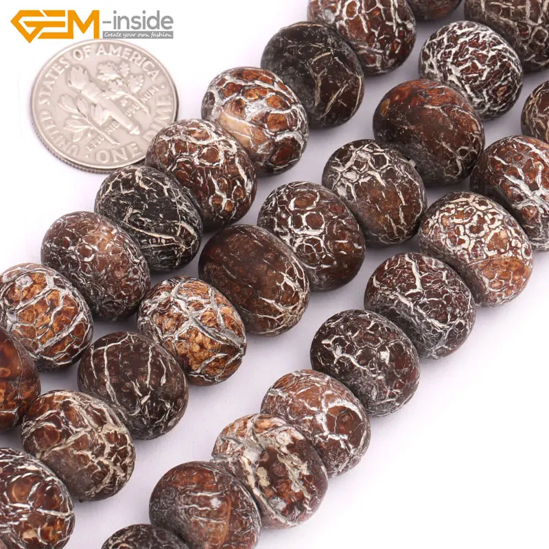 

10x14mm Natural Rondelle Sardonyx Agates Spacer Stone Beads For Jewelry Making Bracelets Necklace Sets 15" DIY Gem-inside