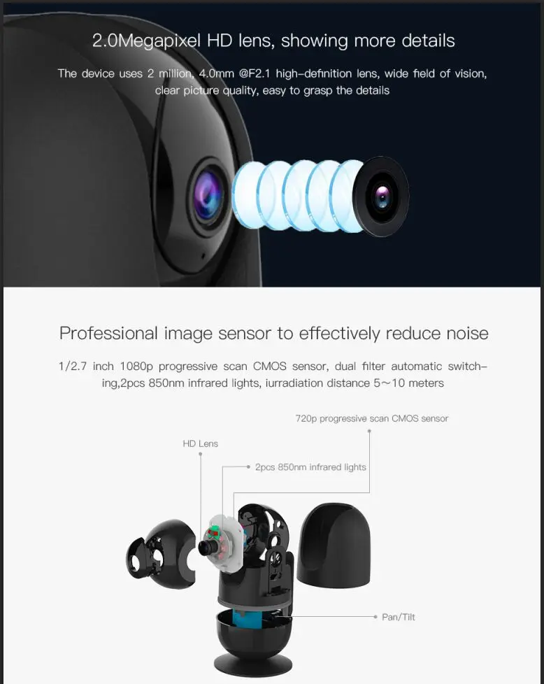 1080 P Full HD IR vision Домашняя безопасность wifi IP ptz-камеры Облачное хранилище беспроводные камеры видеонаблюдения Eye4 приложение C48S wifi IP камеры