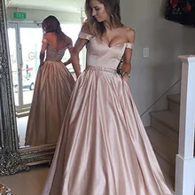 Сексуальные с открытыми плечами v-образным вырезом Длинные Выпускные платья а-силуэта потрясающее вечернее платье на заказ размер цвет