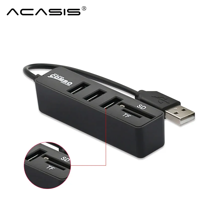 Новый USB 2 0 1 концентратор combo TF SD зарядное устройство с 3 usb портами для ноутбука