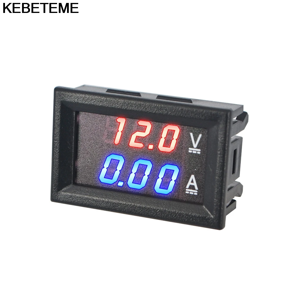 Индикатор тока напряжения монитор детектор постоянного тока 0-100 в 10A вольтметр датчик красный синий светодиодный двойной дисплей цифровой вольтметр Амперметр