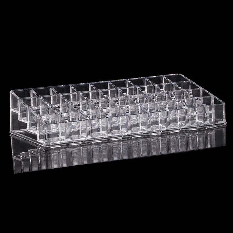 

Clear New Acrylic Plastic Lipstick Holder Nail Polish Rack Cosmetic Sample Storage 36 Grids MakeUp Tool Shelf Multi Organizer