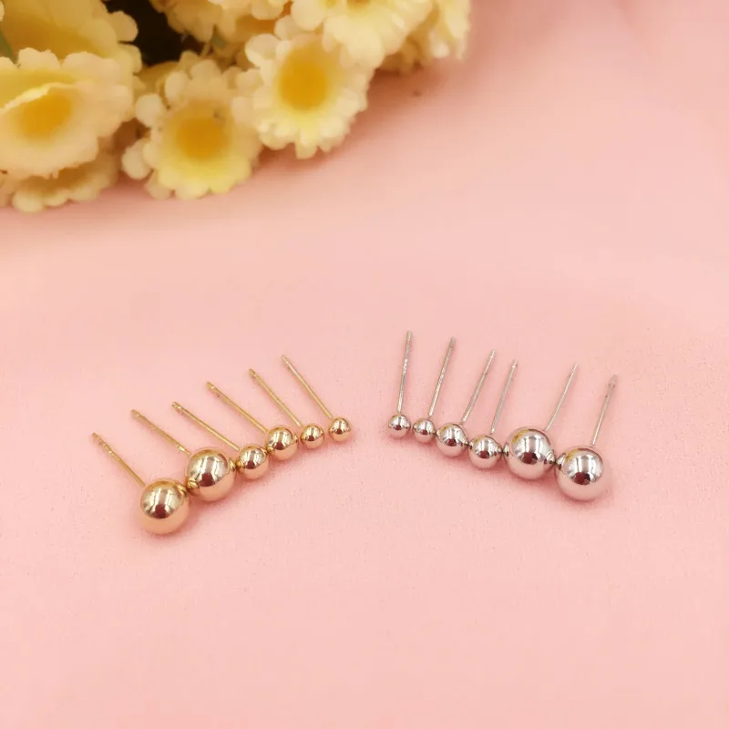 

925 Sterling Silver Needle Korean Earrings Women Girls Fancy Ball Stud Earrings Set Wedding Gift Jewelry