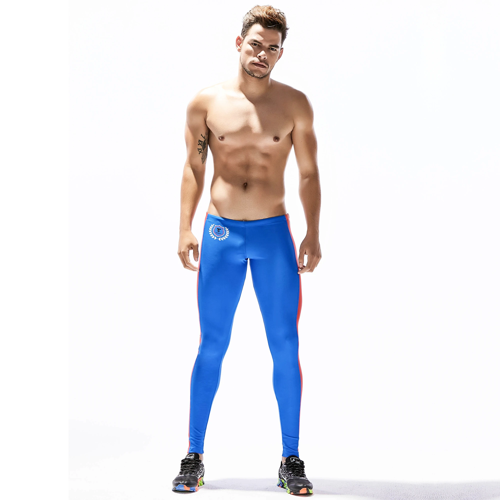GANYANR Brand Running Tights Men Sports Leggings Basketball Yoga Pants Compression Fitness quick Dry Slim Nylon Sportswear Gym