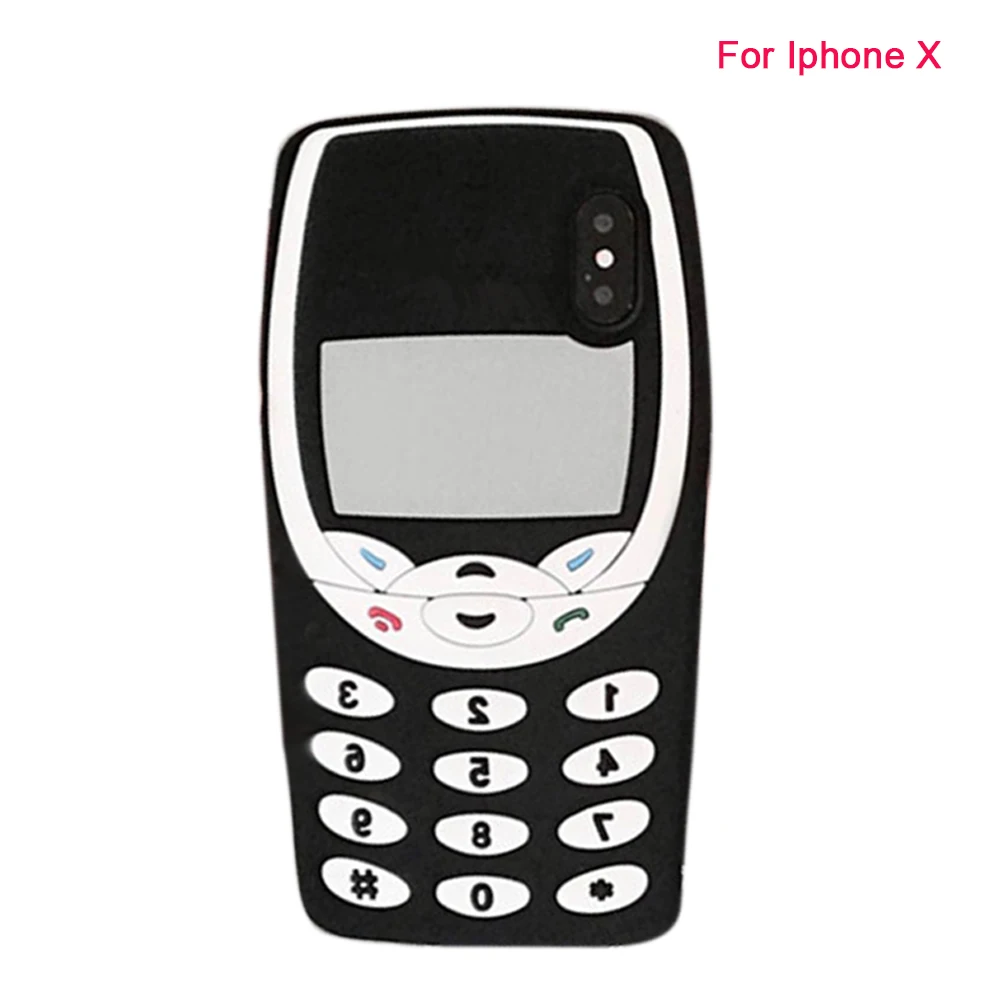 

Retro Phone Case Accessories Cartoon Back Cover Protection Walkie Talkie Shape Flexibility Silicone Wear Resistant For IPhone
