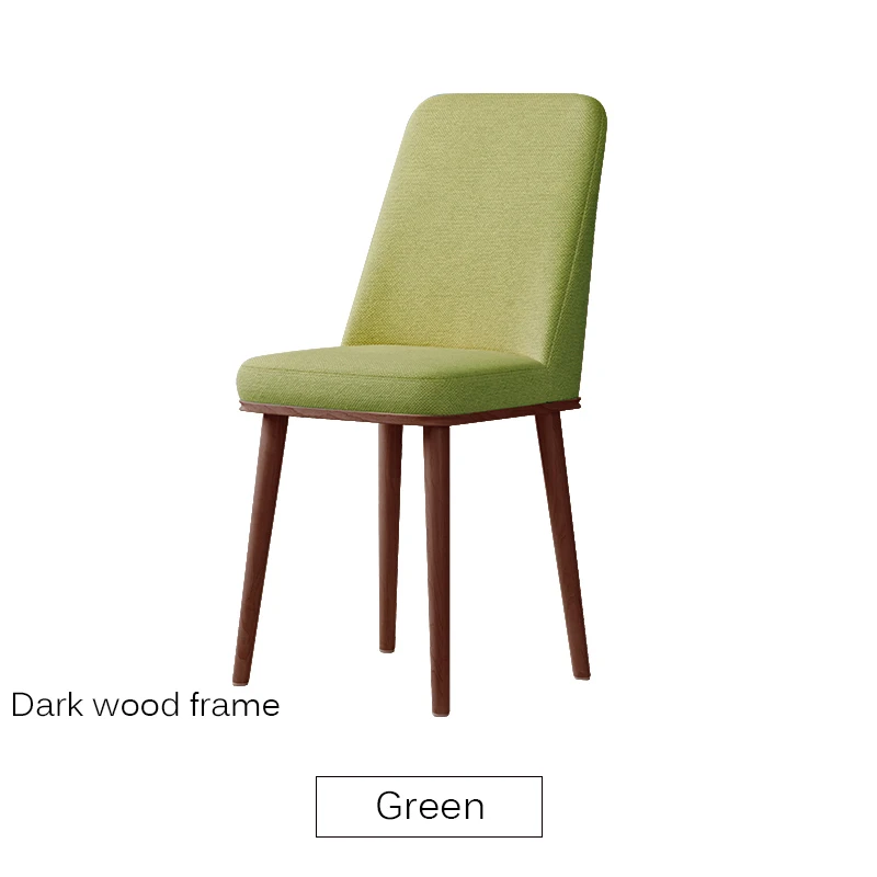 Nordic INS Dining Chair PU Fashion Creative Modern Minimalist Furniture Table and Chair Casual Coffee Office Home Chair - Цвет: Wooden base Green