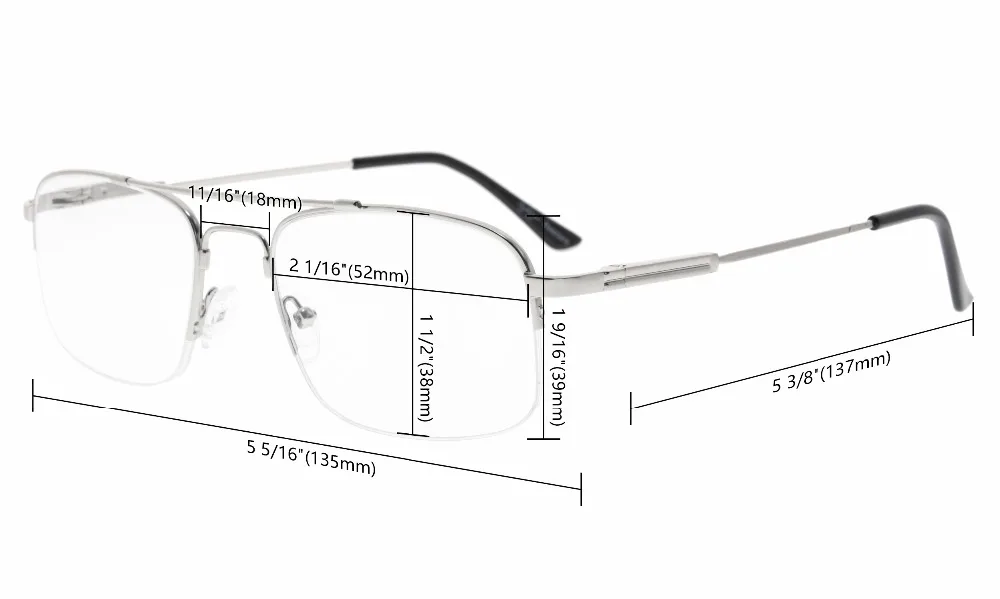 R1706 Eyekepper наполовину обода женщин Очки для чтения для женщин памяти Титан гибкие мужские читателей