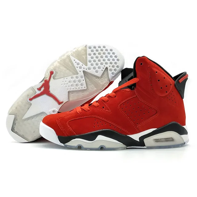 Jordan 6 "3 м черный, красный" Старый Классический Баскетбольная обувь Спортивная Открытый Спортивные кроссовки Европейский размер 41-47