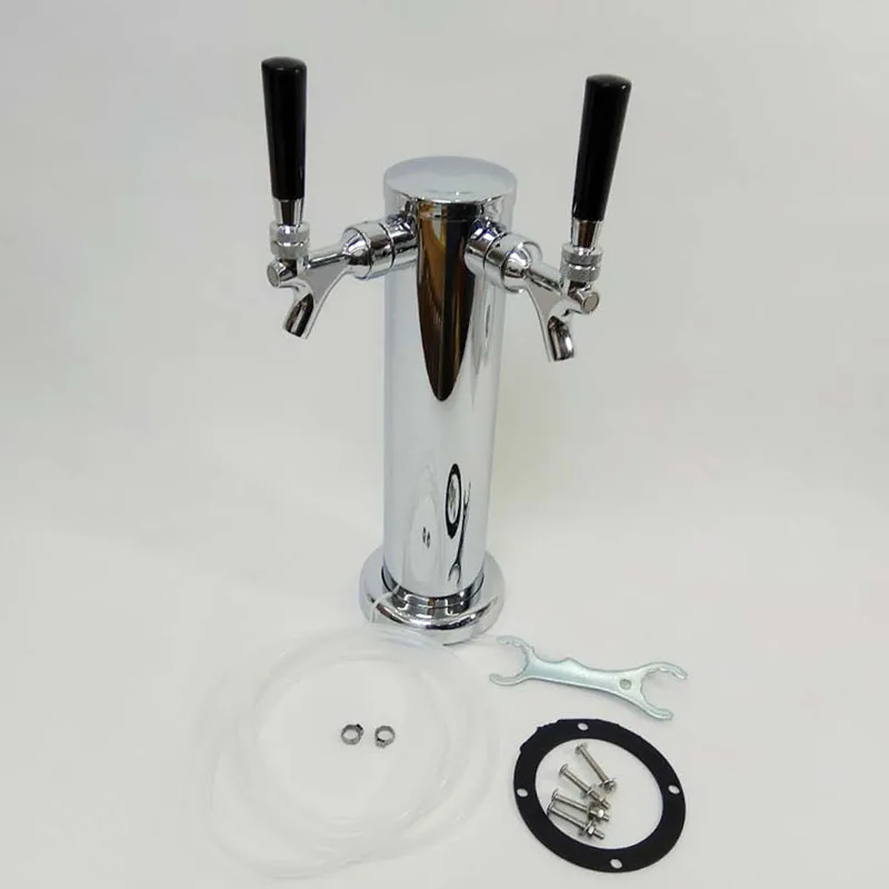 Two Way Column Beer Tower Beer Dispenser Stainless Steel Material Beer Tower Brass Tap for Bar Or Homebrew Dispenser beer brewing accessories
