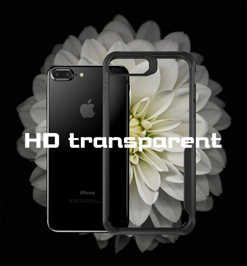 Ikrsses чехол для iphone 8 Plus прозрачная акриловая задняя крышка и Мягкий ТПУ силиконовый край чехол для iPhone 7 Plus анти-осенний чехол