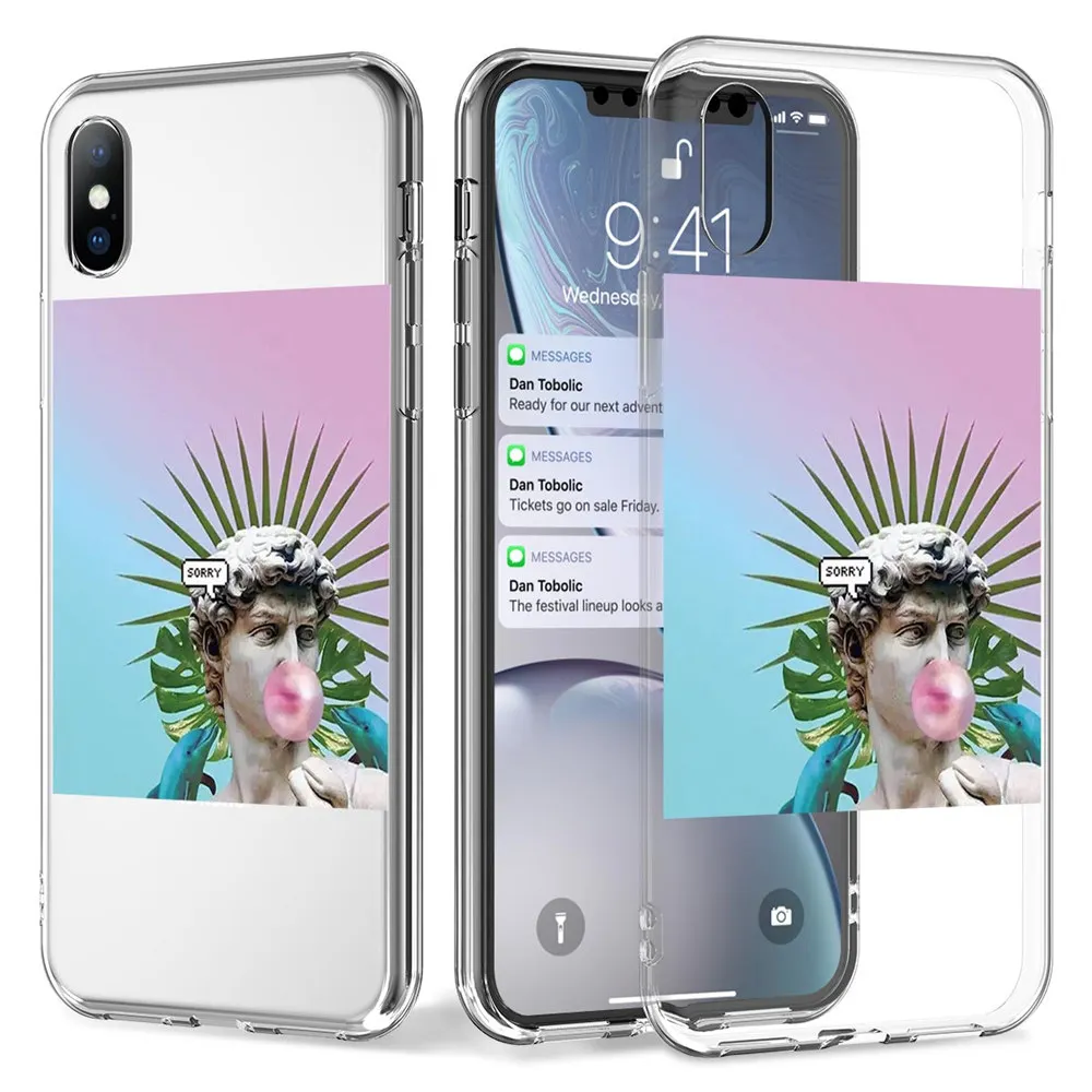 Чехол для телефона Ottwn с забавными рисунками для iPhone 11X7 8 6 6S Plus XR XS 11 Pro Max 5 5S SE с абстрактными буквами, прозрачный мягкий чехол из ТПУ