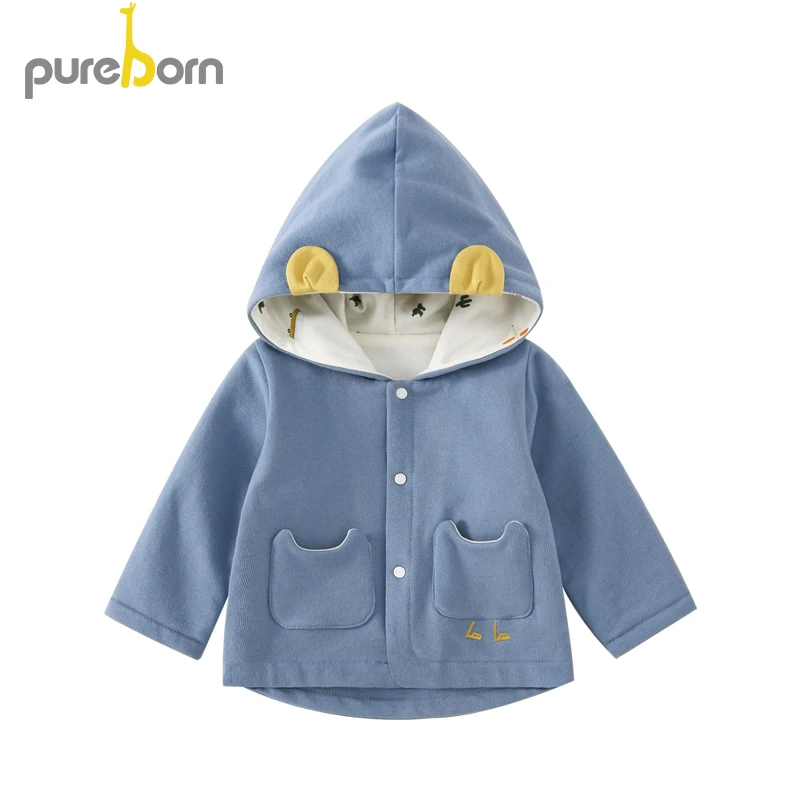 

pureborn Toddler Infant Coat Cotton Cartoon Hooded Baby Boy Girls Jacket Long Sleeve Adorable Autumn Winter Outfit Clothes