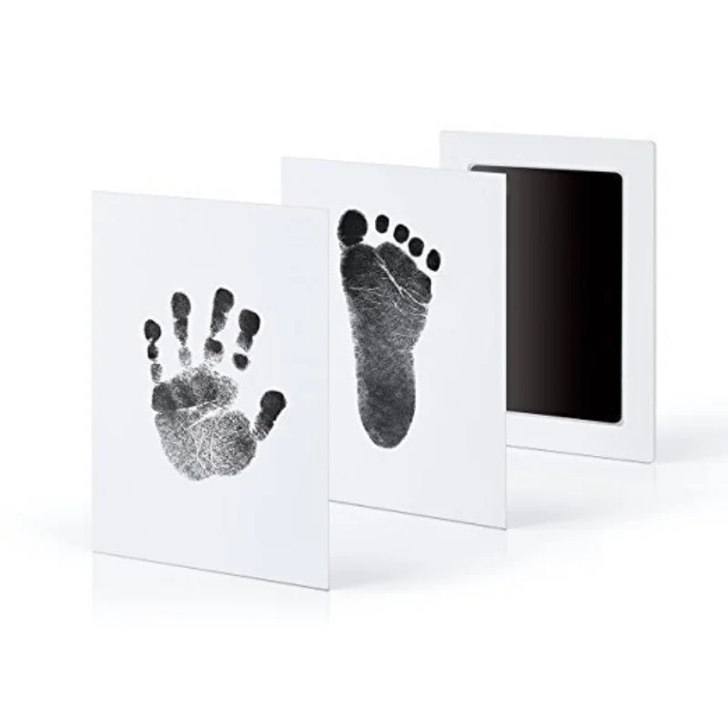 Новорожденные отпечаток руки ребенка след масляная Подушка Живопись чернил Pad фото руки ног печати Pad замечательный Keepsake Smart inkless touch - Цвет: Черный