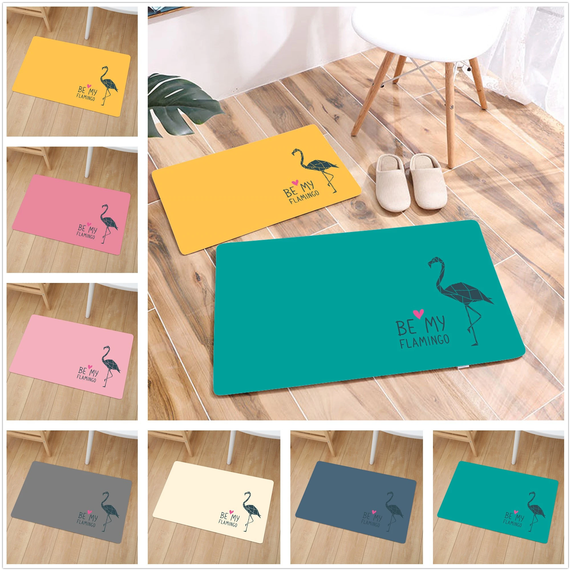 

Flamingo Printing Home Mats Outdoor Entrance Welcome Pad Carpet Doormat Bedroom Non-slip Bath Mat Rugs Floor Mats
