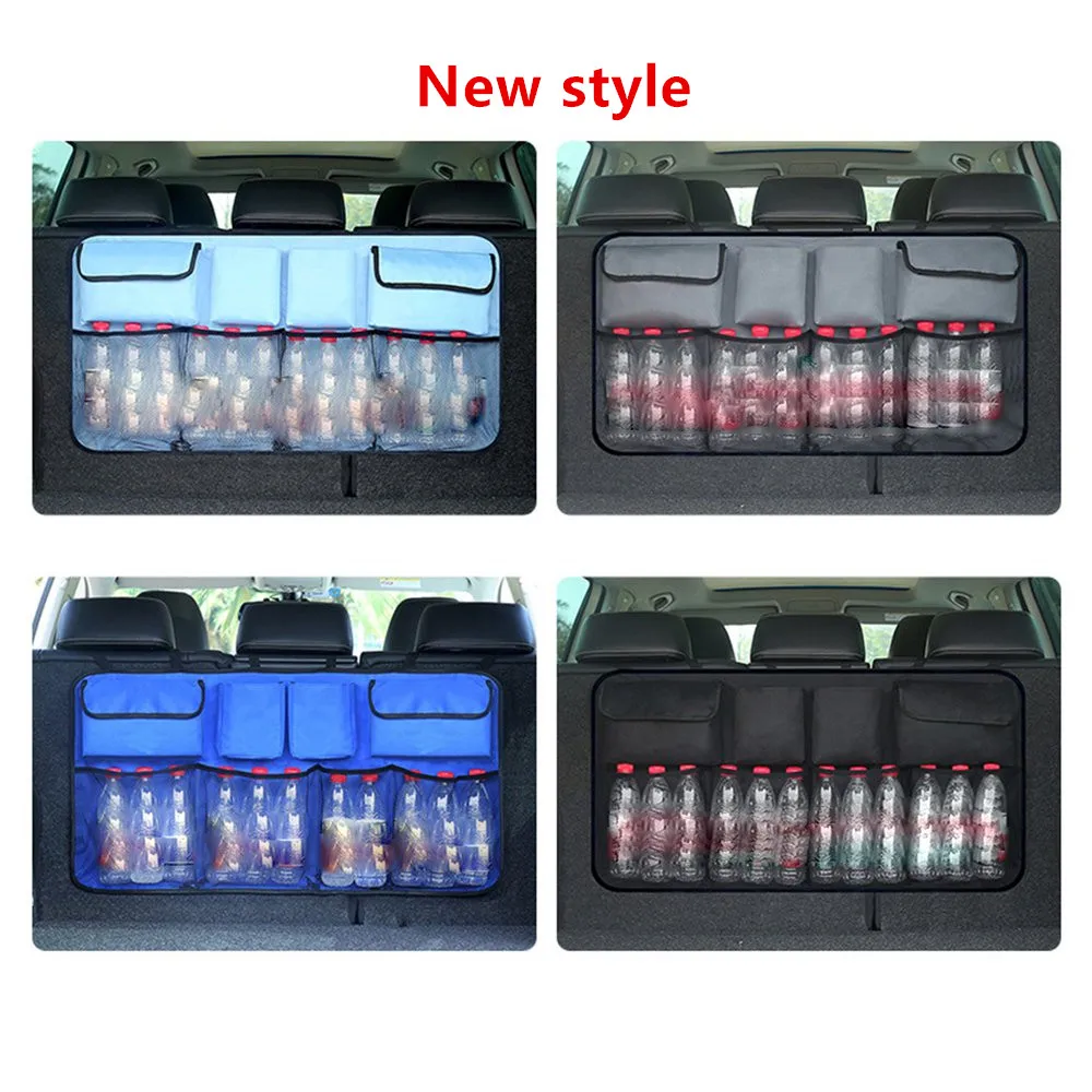 

Car Rear Seat Back Storage Bag Multi Hanging Nets Pocket Trunk Bag Organizer Auto Stowing Tidying Interior Accessories