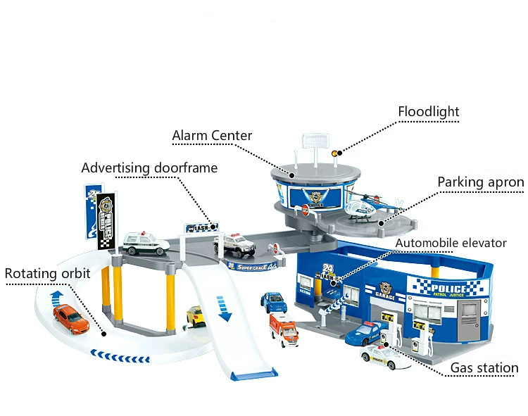 Самолет/парковка модель городской полиции База Авто родство образование сборка дорожки интеллектуальные сплайсинга строительные блоки игрушки