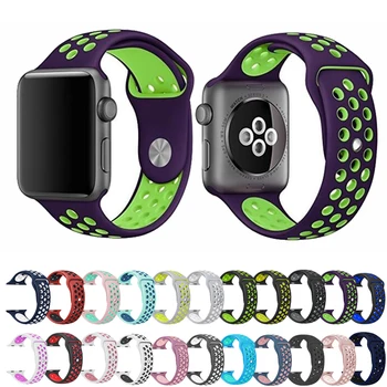 

Silicone strap for apple watch band 42mm 44mm Bracelet smart watch Strap For iwatch band 4/3/2/1 38mm 40mm Sport Wristband black