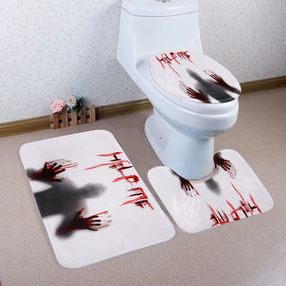 halloween decoration bathroom carpet set 3pcs toilet rug toilet mats anti slipchina - Halloween Bathroom Sets halloween decoration bathroom carpet set 3pcs toilet rug toilet mats anti slipchina - Halloween Bathroom Sets
