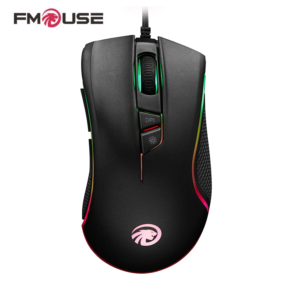F мышь игровая RGB геймерская Проводная светодиодный Оптический игровой мыши для
