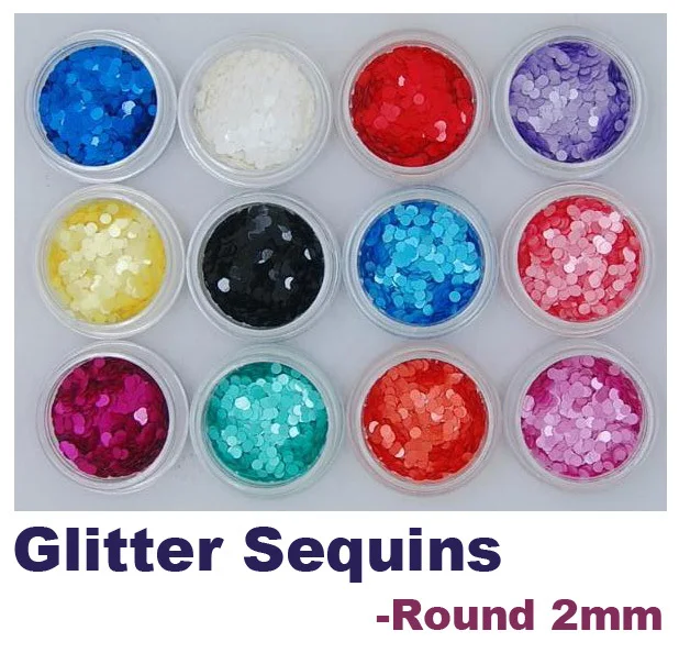 

12PCS Coloured Matte Round Glitter Set 2mm (12 Colours) - Chemical Resistant for Nail Art!