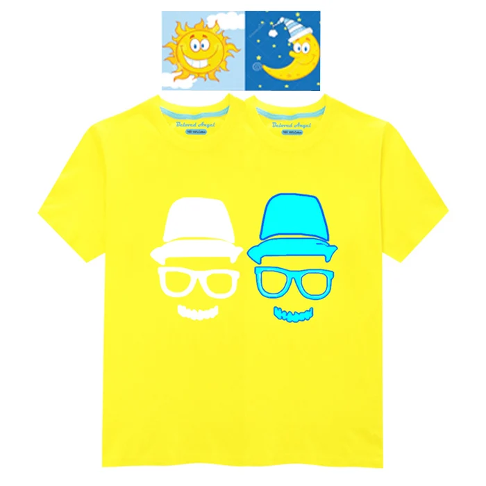 Детская футболка с люминесцентными черепами; детская футболка; Светящиеся в темноте футболки для мальчиков и девочек; летняя одежда; одежда для малышей - Цвет: Face