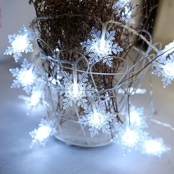

5M 40Leds 8 Mode 2 Color Snow Flakes Led String Fairy Light Decorate Christmas Tree Christmas Decorations