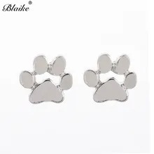 Blaike Красивая кошачья лапа серьги-гвоздики для женщин Модные женские ювелирные подарки модные золотые/серебряные/розовое золото животное следа серьги