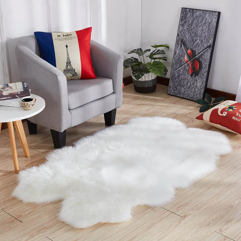 

Plush Faux Sheepskin Area Rug for Living Room Bedroom Fluffy Fur Shag Carpet Sofa Chair Cushion