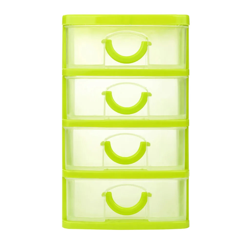 Креативные прочные пластиковые маленькие предметы мини-Настольный ящик для мелочей чехол многофункциональные ручные швейные иглы шкаф для хранения - Цвет: Green L