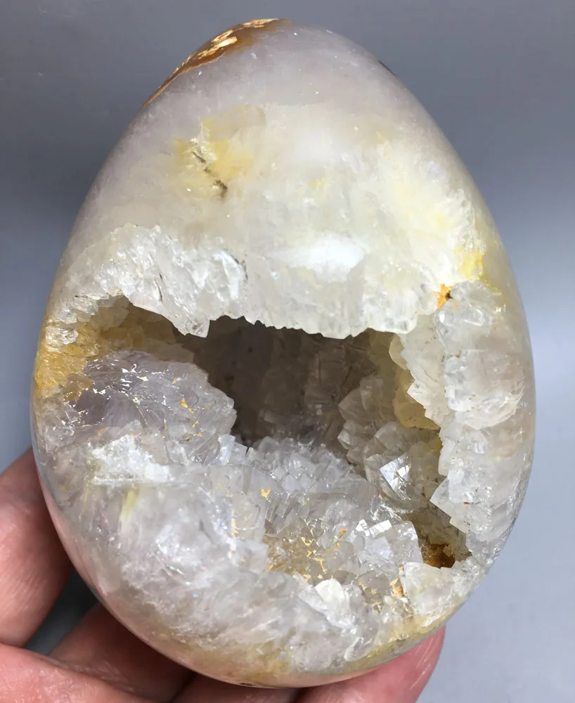 

678g wholesale natural Agate egg crystal Geode stone crysal healing wedding souvenirs guests