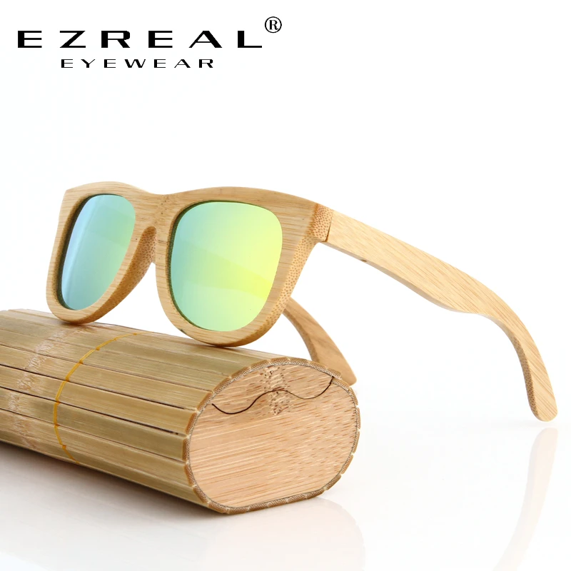 EZREAL UV400 Солнцезащитные очки мужские из натурального дерева солнцезащитные очки Oculos De Sol Masculino Bamboo солнцезащитные очки женские брендовые дизайнерские очки