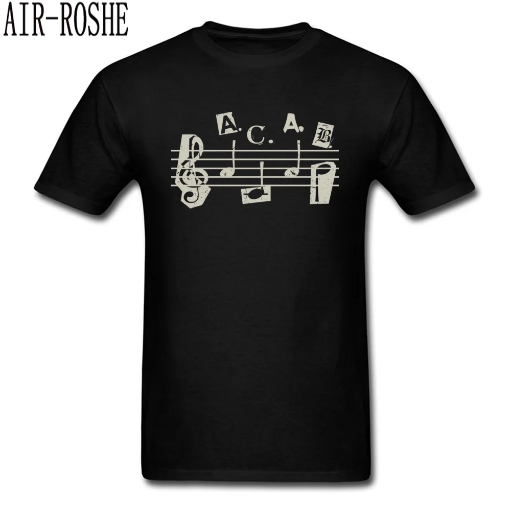 

ACAB Song Dark Tones Note Men Black T Shirt New Design Tops & Tees Party Men T-shirts Unique Muisc T Shirt Print Soft Cotton