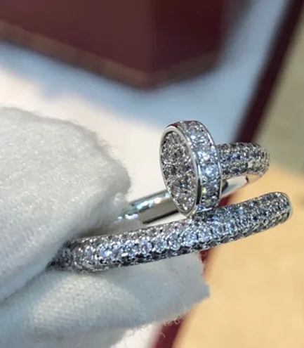

Fashion designer 925 sterling silver cubic zircon nail ring Famous brand jewelry