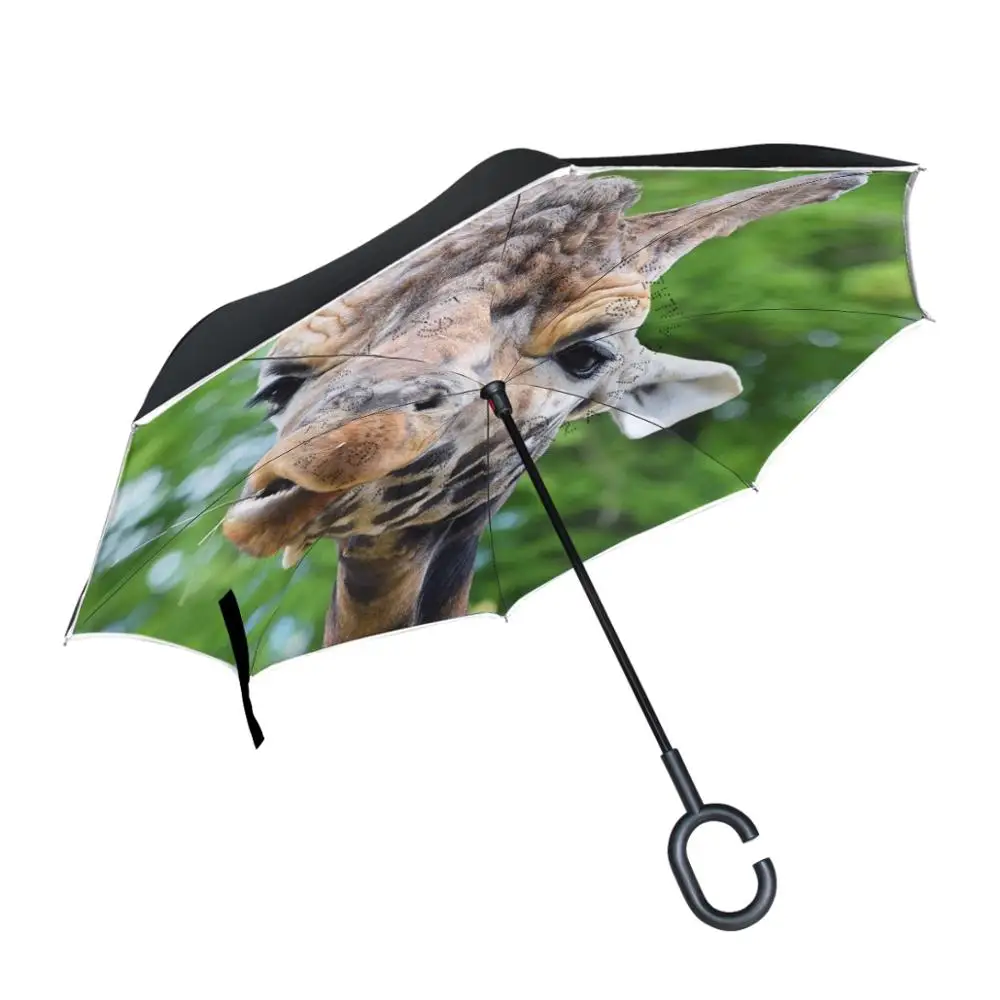 Umbrella Giraffe Custom Umbrella Folding Umbrella Rainproof /& Windproof