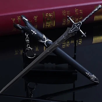 

Cartoon HSIC Anime Fate Joan of Arc Saber Holder Blackened 22cm Pendant Sword Victory Men Car Weapon Pendant Metal Sword Siegfri