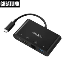 Тип USB c Расширение Преобразователь RJ45 Кабель HDMI 4 К сплиттер Тип-C USB-C 3.0 адаптер Thunderbolt 3 RJ-45 конектор HUB Док 1.4