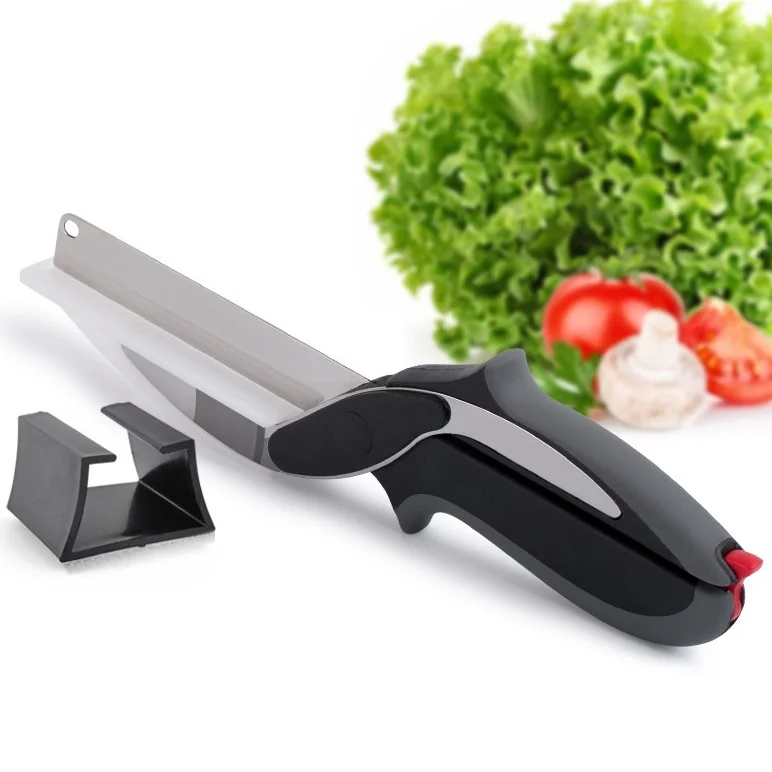  Multi-Purpose High-Class Stainless Steel Smart Vegetable Chopper Excellent Fruit Cutting Tool Kitchen Easy Cutter Knife Scissor 