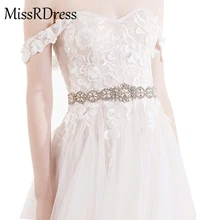 MissRDress свадебный пояс Стразы Жемчуг пояс невесты Серебряный Кристалл ювелирное свадебное вечернее платье свадебное JK806