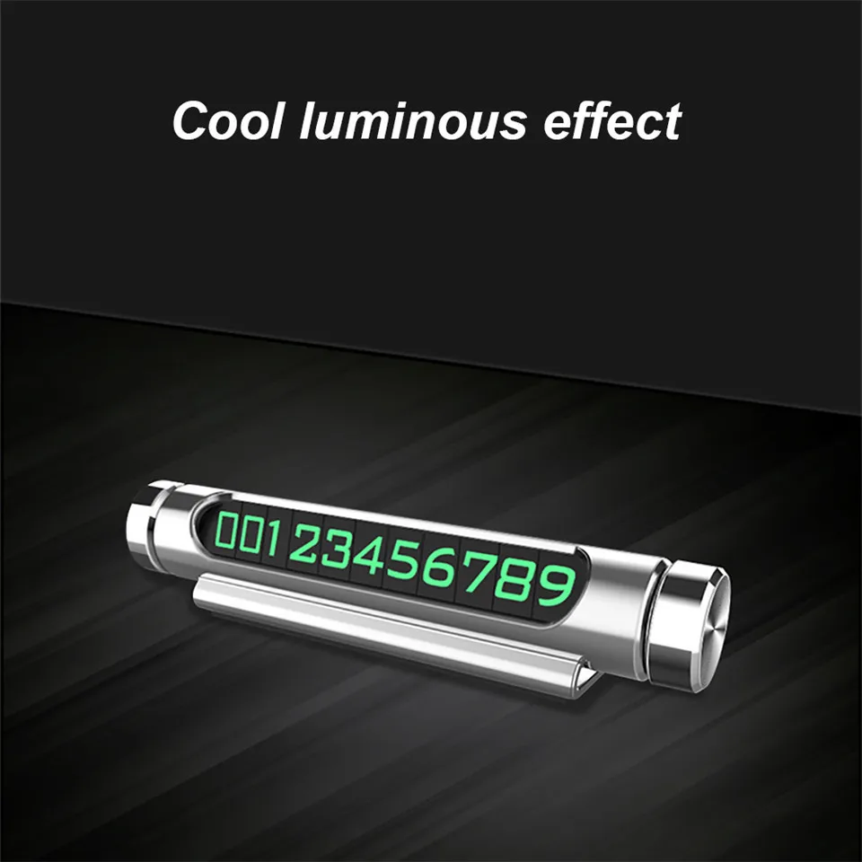 Temporary Car Parking Card Telephone Number Card Notification Night Light Sucker Plate Car Styling Luminous Phone Number Card (1)