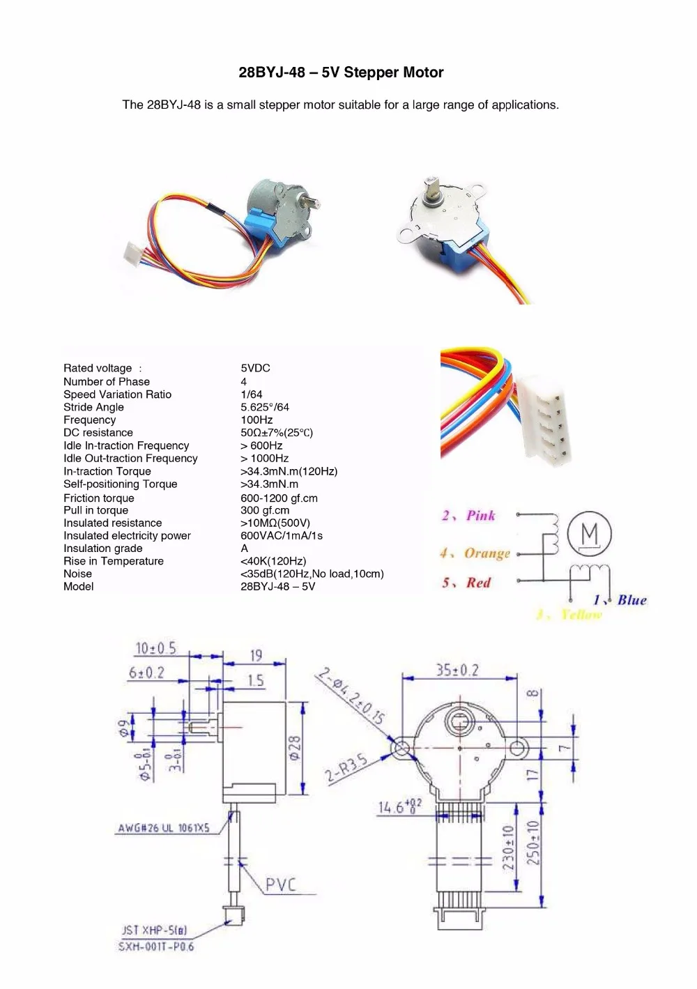 5 шт./лот 28BYJ-48 шагового двигателя 5 V 4 фазы ULN2003 драйвер платы для Arduino UNO R3