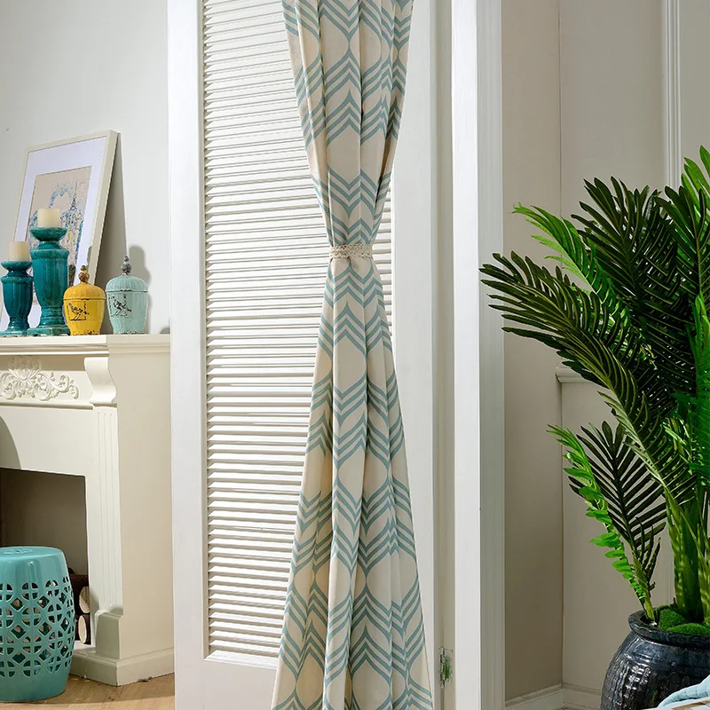 

Factory Direct-selling Curtain Cloth Modern Simple European-style Drapes Polyester-cotton Printing Shade Curtain Window Yarn