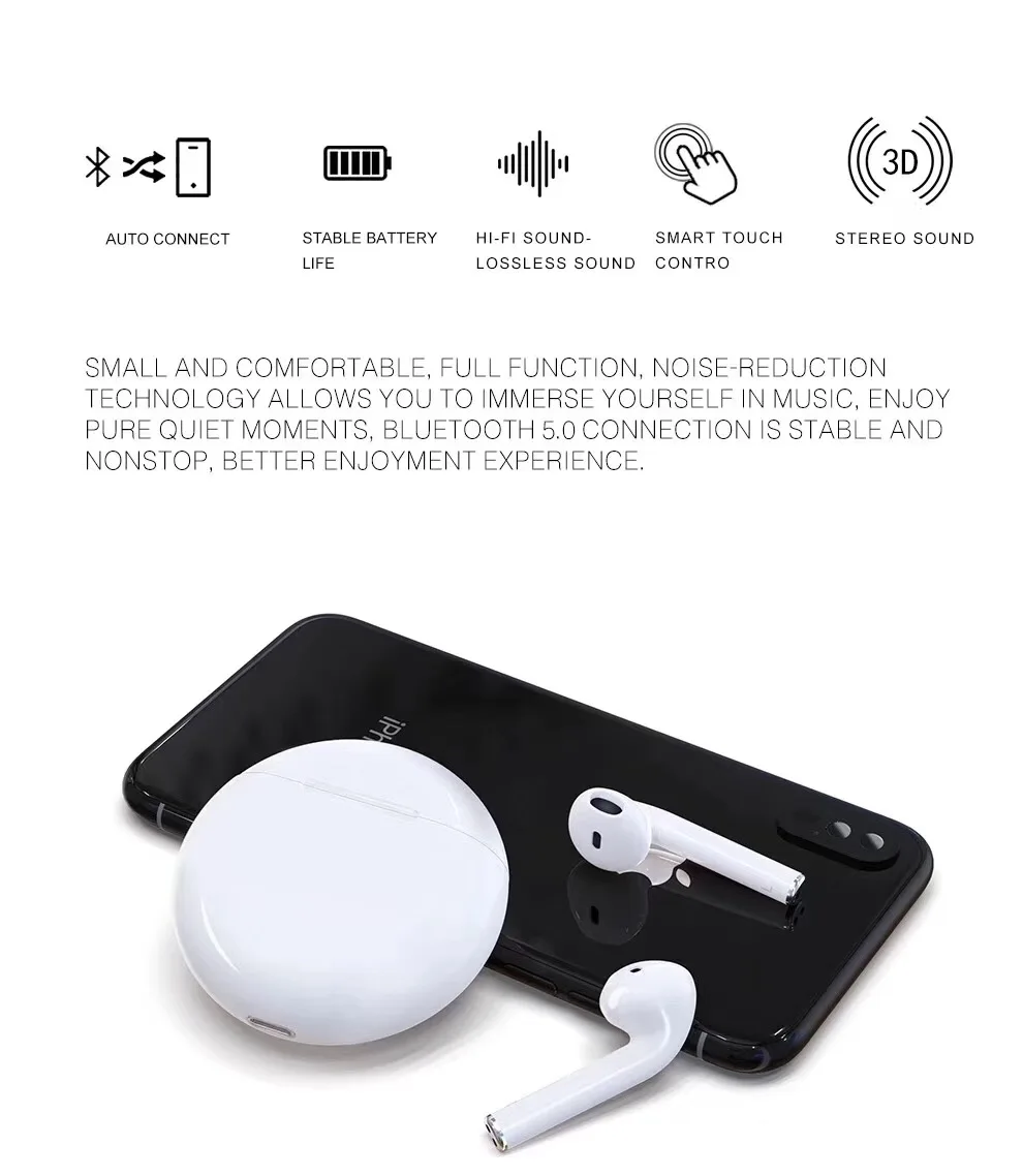 HOOSEEYR Bluetooth наушники беспроводной 5 0 стерео гарнитура с зарядки Box Touch управление