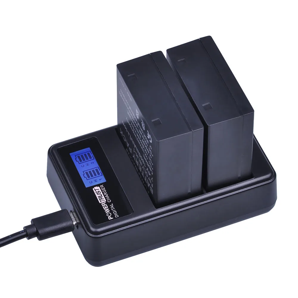 Günstige PowerTrust 2Pcs BLH 1 BLH1 BLH 1 Ersatz Batterie und LCD USB Dual Ladegerät für Olympus E M1 Mark II Kamera