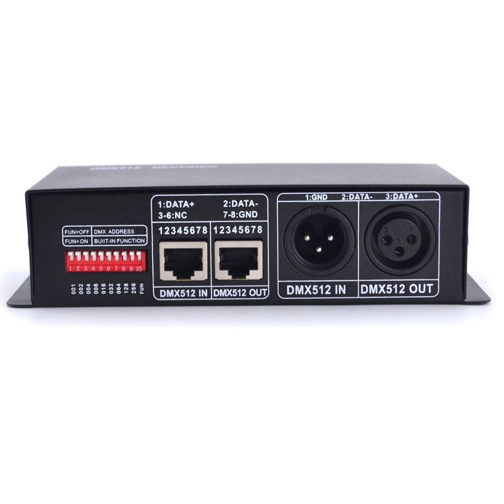 DC 12 V-24 V 3 канала DMX512 декодер светодиодный контроллер для RGB 5050 3528 Светодиодные