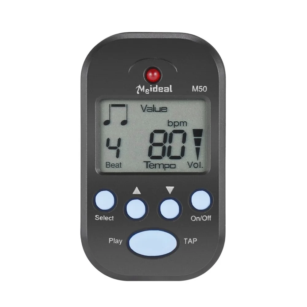 

1pcs Black Digital LCD Beat Tempo Metronome Clip + Battery for Piano Guitar Accessories