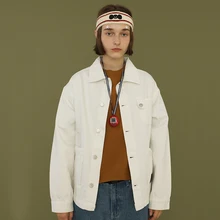 Европейская мода, джинсовая куртка для женщин, весна-осень, ручная щетка, длинный рукав, короткая джинсовая куртка, белые пальто, верхняя одежда для девочек, пальто