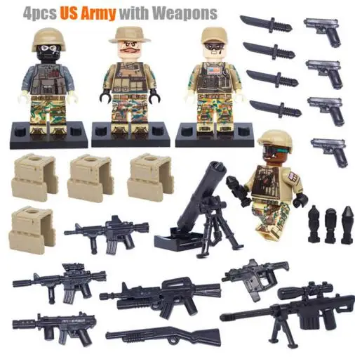 

Decool 308-311 морской пехоты SWAT Амри Снайпер специальное Force Building Block Игрушечные лошадки кирпич подарок Совместимость с