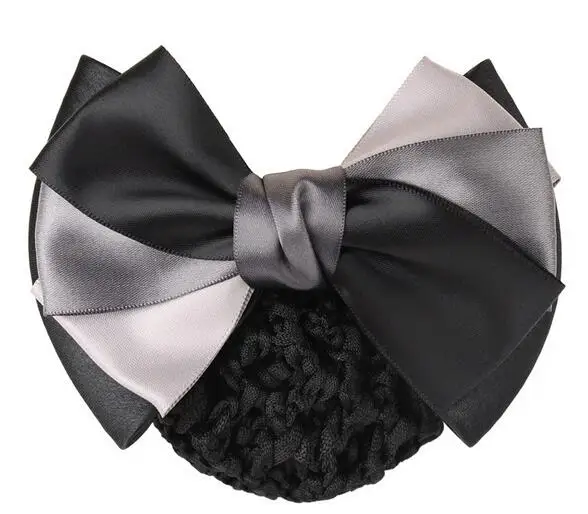 

Women Satin Lace Bow Hair Bun Net Snood Crochet Net Bun Hair Cover Women Hair Accessories Elegant Barrette
